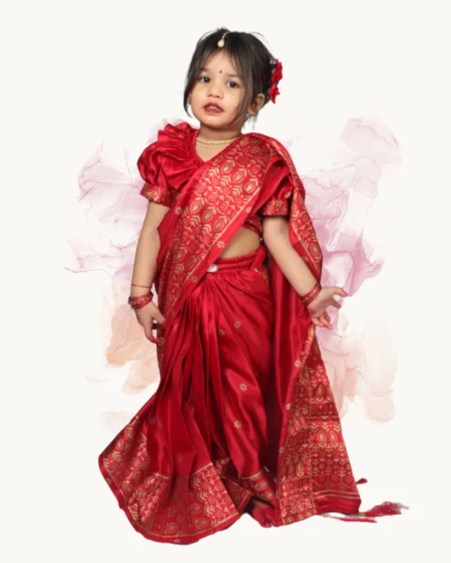 Japani Silk Saree Baby Ready Saree for Kids