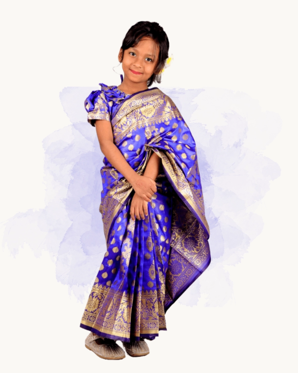 Soft Lota Katan Baby Ready Saree Blue